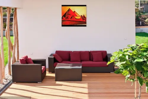 Quadro Pintura em Tela Pirâmides do Egito Presente de Natal