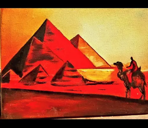 Quadro Pintura em Tela Pirâmides do Egito Presente de Natal