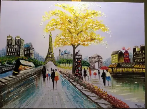 Quadro Pintura em Tela Urbana París Molin Rouge Black Friday