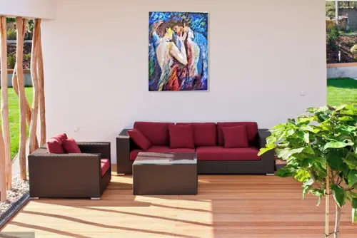 Quadro Pintura Moderno Amor Beijo Casal Love Black Friday