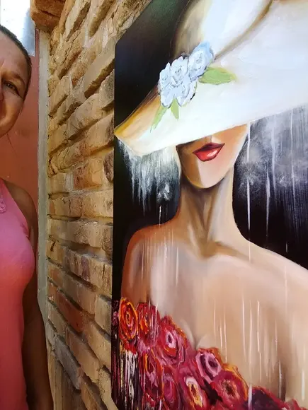 Quadro Pintura para Sala e Quarto Mulher Woman Black Friday