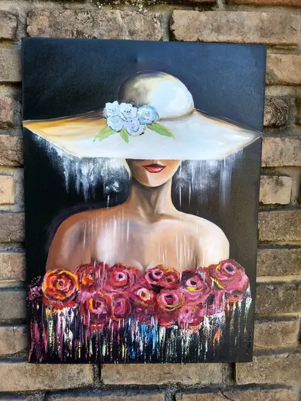 Quadro Pintura para Sala e Quarto Mulher Woman Black Friday