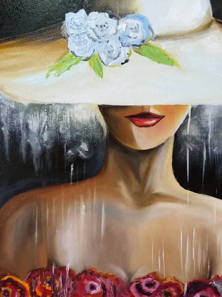 Quadro Pintura para Sala e Quarto Mulher Woman Black Friday