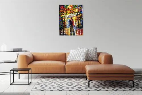 Quadro Pintura Tela Paisagem Abstrato Moderno Beijo Quente