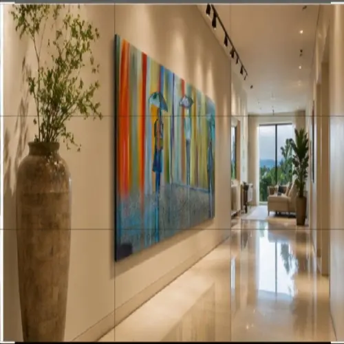 Quadro Pintura Tela Paisagem Urbana Abstrato Moderno Neblina
