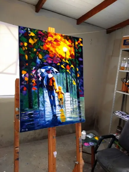 Quadro Pintura Tela Urbana Abstrato Moderno Pai Black Friday
