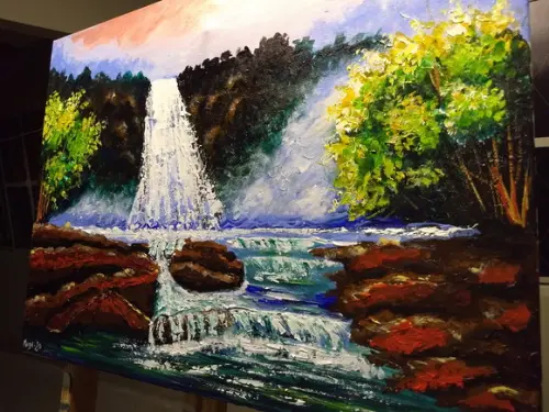 Quadro Sala e Quarto Paisagem Cachoeira Presente de Natal