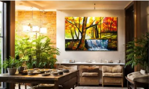 Quadro Sala e Quarto Paisagem Cachoeira Presente de Natal