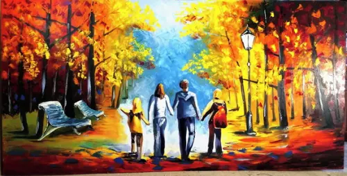 Quadro Sala e Quarto Parque Família Feliz Presente de Natal