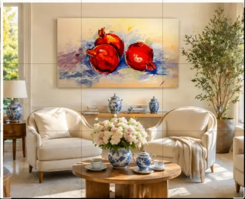 Quadro Sala Jantar Cozinha Gourmet Romãs Presente de Natal