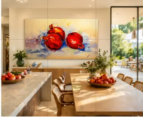 Quadro Sala Jantar Cozinha Gourmet Romãs Presente de Natal