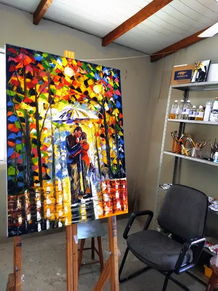 Quadro Sala Paisagem Urbana Beijo Quente Presente de Natal