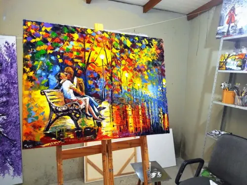Quadro Sala Paisagem Urbana Beijo Molhado Presente de Natal