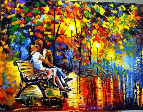 Quadro Sala Paisagem Urbana Beijo Molhado Presente de Natal