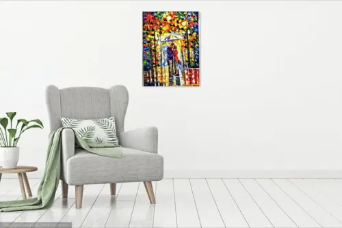 Quadro Sala Paisagem Urbana Beijo Quente Presente de Natal