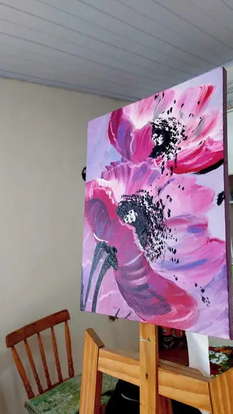Quadro.decorativos para Sala e Quarto Pintura Tela Papoulas