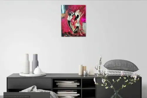 Quadros Abstrato Casal Dança Felicidade Presente de Natal
