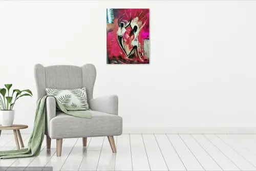Quadros Abstrato Casal Dança Felicidade Presente de Natal