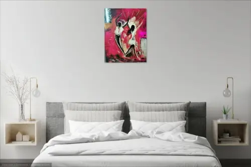 Quadros Abstrato Casal Dança Felicidade Presente de Natal