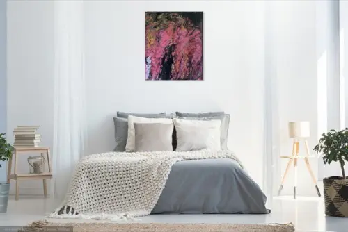 Quadros Abstrato Fluido Pouring Rose Presente de Natal