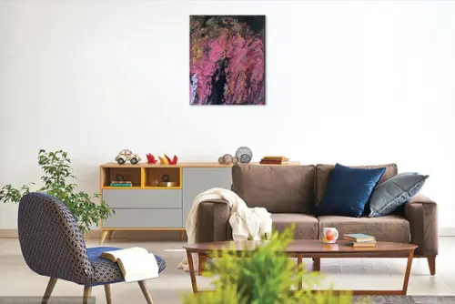 Quadros Abstrato Fluido Pouring Rose Presente de Natal