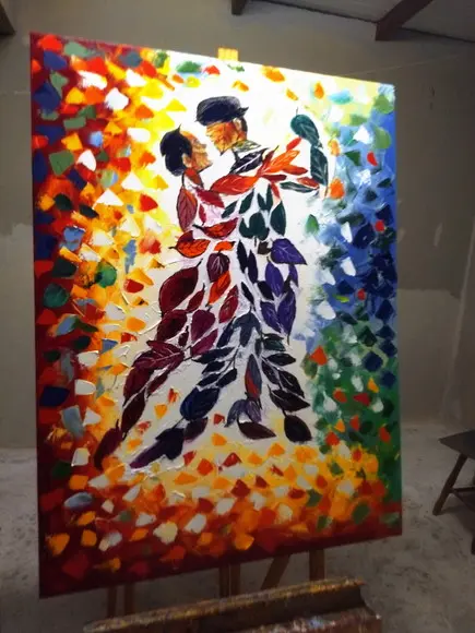 Quadros Abstrato Moderno Casal Dança Presente de Natal