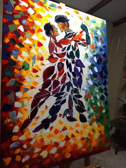 Quadros Abstrato Moderno Casal Dança Presente de Natal