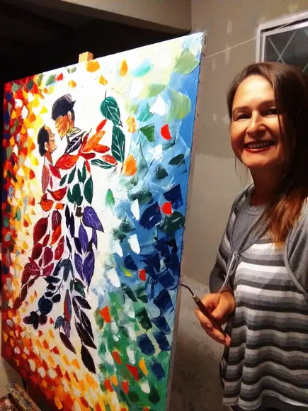 Quadros Abstrato Moderno Casal Dança Presente de Natal