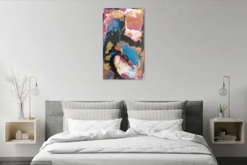 Quadros Abstrato Moderno Fluido Multicor Presente de Natal