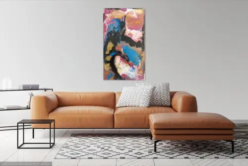 Quadros Abstrato Moderno Fluido Multicor Presente de Natal
