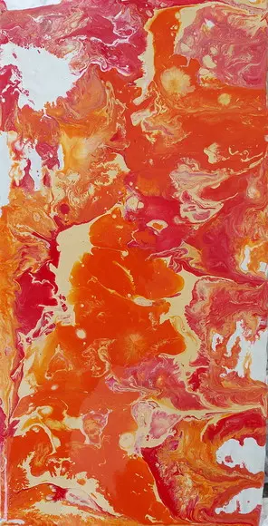 Quadros Acrílico Fluído Red Pouring Presente de Natal