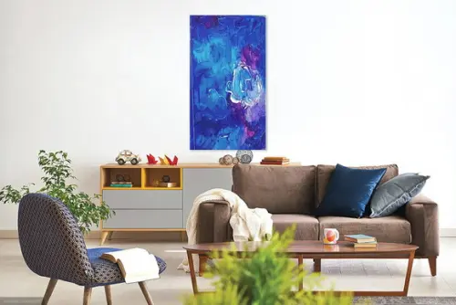 Quadros Decorativos Abstrato Moderno Azul Presente de Natal
