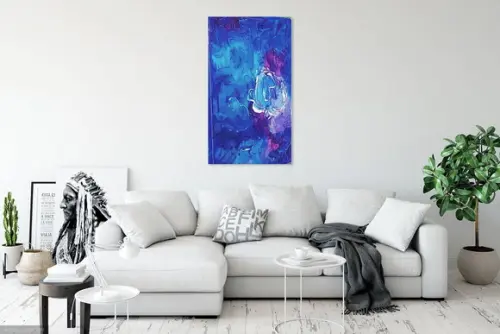 Quadros Decorativos Abstrato Moderno Azul Presente de Natal