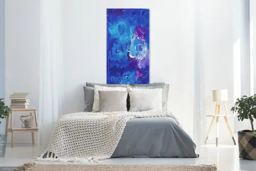 Quadros Decorativos Abstrato Moderno Azul Presente de Natal