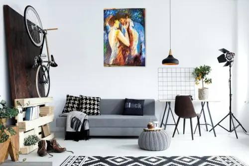 Quadros Decorativos Casal Love Espatulado Presente de Natal