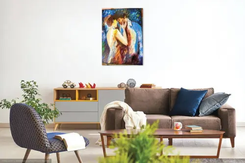 Quadros Decorativos Casal Love Espatulado Presente de Natal