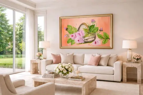 Quadros Decorativos Floral Cesta de Rosas Presente de Natal