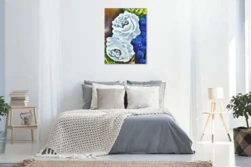Quadros Decorativos Floral Rosas Brancas Presente de Natal