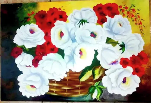 Quadros Decorativos Floral Rosas Brancas Presente de Natal