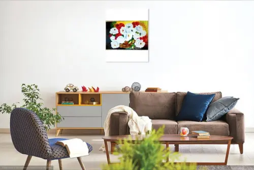 Quadros Decorativos Floral Rosas Brancas Presente de Natal