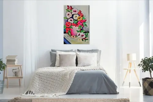 Quadros Decorativos Floral Rosas Coloridas Presente de Natal