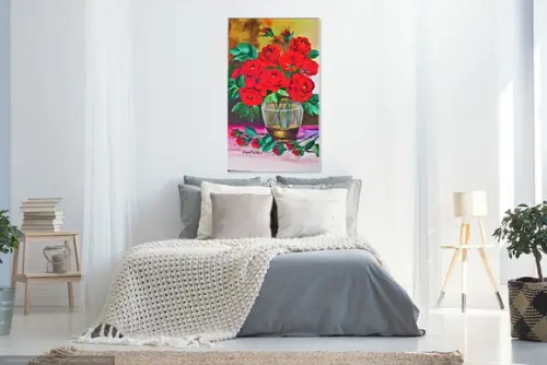 Quadros Decorativos Floral Rosas Vermelhas Presente de Natal