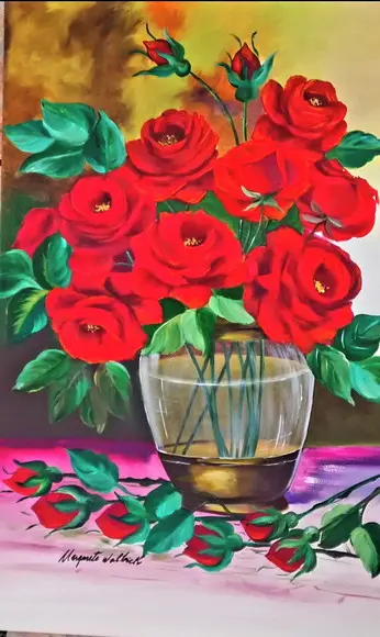 Quadros Decorativos Floral Rosas Vermelhas Presente de Natal