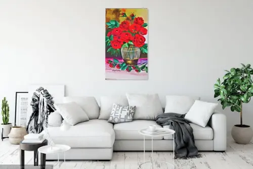Quadros Decorativos Floral Rosas Vermelhas Presente de Natal