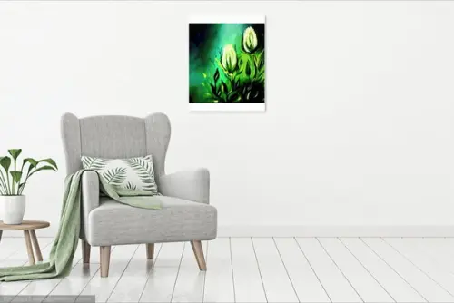 Quadros Decorativos Floral Tulipas Brancas Presente de Natal