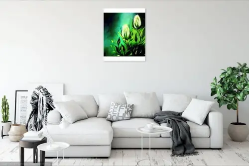 Quadros Decorativos Floral Tulipas Brancas Presente de Natal