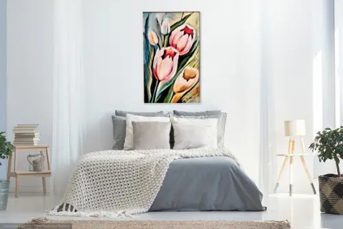 Quadros Decorativos Floral Tulipas Brancas Presente de Natal