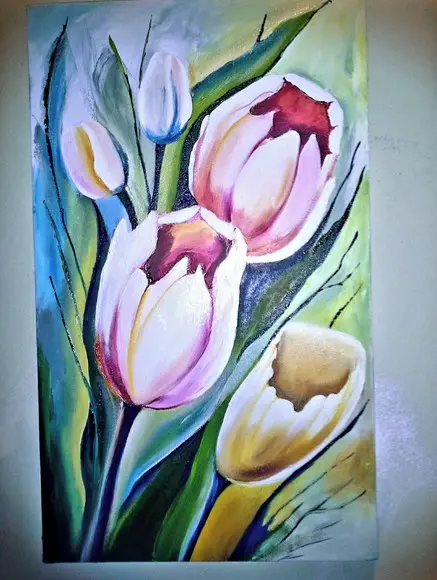 Quadros Decorativos Floral Tulipas Brancas Presente de Natal