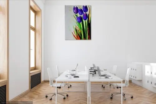 Quadros Decorativos Floral Tulípas Roxas Presente de Natal