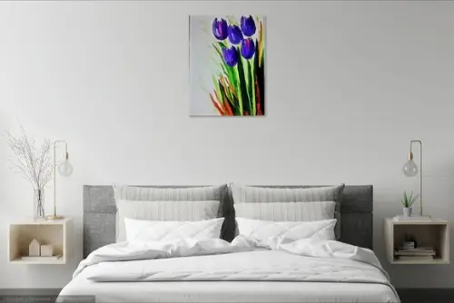 Quadros Decorativos Floral Tulípas Roxas Presente de Natal